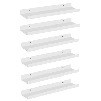 Abbildung von EUGAD Wandregal 6er Set, Regal für Wand, Hängeregal aus Metall, Schweberegal Industrie Design, schwebendes Wohnzimmer Küche, weiß