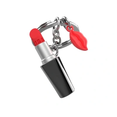 Abbildung von Metalmorphose Schlüsselanhänger mit Lippenstift, Glamour, für Damen, Geschenk rot, one size