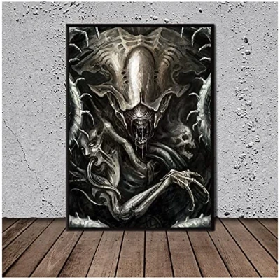 Abbildung von JEYUAN Bild Auf Leinwand Hr Giger Alien Dekorative Wandkunst Wohnzimmer Poster Schlafzimmer 60x90cm Kein Rahmen