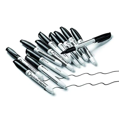 Abbildung von Volcanics Whiteboard Marker Stifte 12er Set Glasboard Rückstandsfrei Boardmarker Fein (Schwarz)