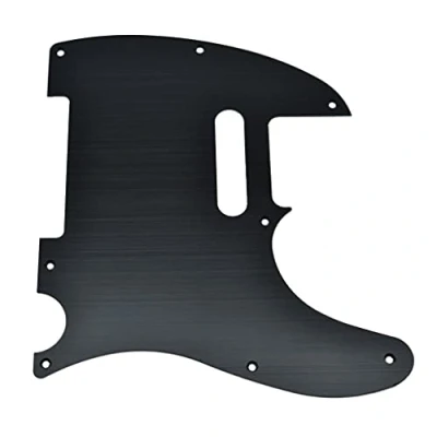 Abbildung von KAISH Schlagbrett mit 8 Löchern, Metall, Aluminium, eloxiert, Tele Stil, für USA/Mexiko Telecaster, Schwarz