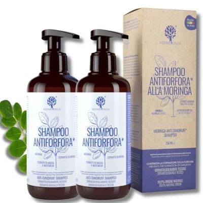 Abbildung von EcoBio Anti Schuppen Shampoo wirkt entgegen und beugt vor reinigendes seborrhoisches Dermatitis 99,5% natürlich ohne SLS ASL mit Moringa, Malve Nasturtium