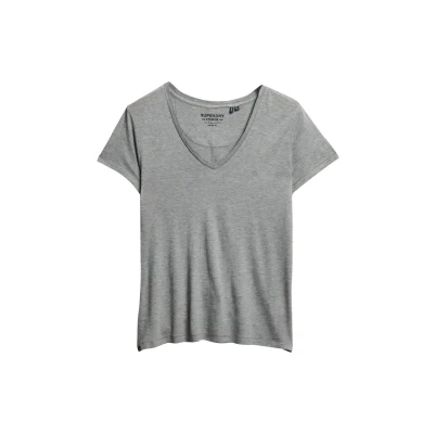 Abbildung von Superdry Studios SLUB Embroidered Tshirt basic, Damen, Größe: 40, Silver metallic