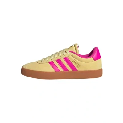 Abbildung von adidas Vl Court 3.0 Shoes Damen Schuhe, Powder Yellow Shock Pink Gold Met, 40 EU