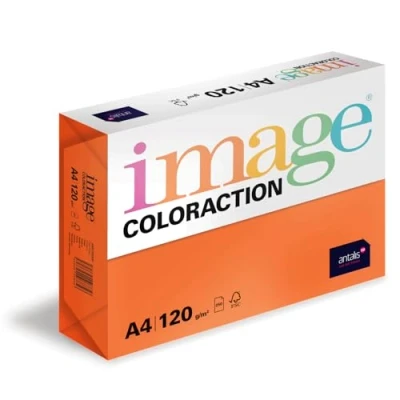 Abbildung von Image Coloraction Amsterdam farbiges Kopierpapier DIN A4, 210 x 297 mm, 120 g/m² buntes, holzfreies Druckerpapier für Kopierer 250 Blatt Orange