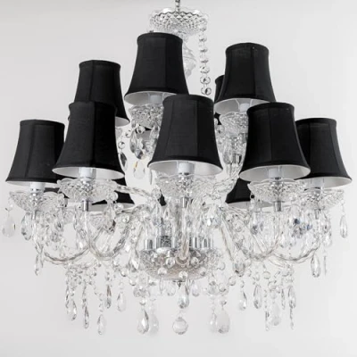 Abbildung von riess ambiente Kronleuchter CRYSTAL XL 80cm klar (transparent) · Hängeleuchte mit Kristall Design, keine besonderen Funktionen, ohne Leuchtmittel, 15 armiger Lüster Acrylglas Wohnzimmer Schirmen Barock