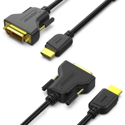 Abbildung von BENFEI HDMI auf DVI, 2 Stück DVI Kabel bidirektionaler D 24+1 Stecker High Speed Adapter Unterstützung 1080P Full HD kompatibel für Raspberry Pi, Roku, Xbox One,