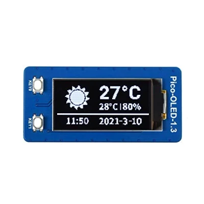 Abbildung von 1,3 Zoll OLED Display für Raspberry Pi Pico,1.3&quot; I2C/SPI 128x64 Bildschirm, Eingebetteter SH1107 Treiber, Bessere Kompatibilität, Schnelle Datenrate