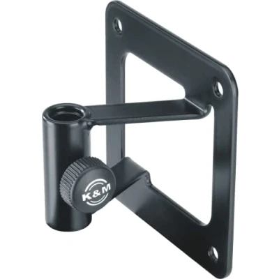 Abbildung von K&amp;M 23856 Wandhalter für Mikrofonarme Schwarz aus Stahl mit Bolzenaufnahme und Sicherungsschraube robust stabil