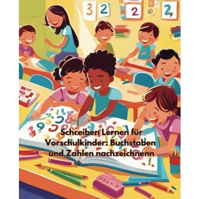 Abbildung von Schreiben Lernen für Vorschulkinder: Buchstaben und Zahlen nachzeichnenn