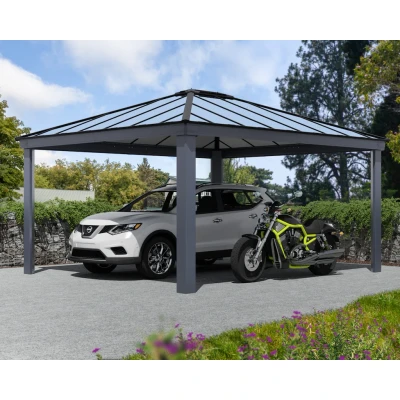 Abbildung von Carport Colorado 14x16 Alu Grau 426x487cm