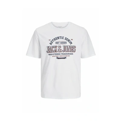 Abbildung von Jack &amp; Jones Jjelogo Tshirt print, Herren, Größe: 6XL, White