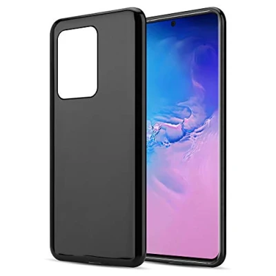 Abbildung von Cadorabo Hülle kompatibel mit Samsung Galaxy S20 Ultra Schutzhülle TPU Silikon Case Slim Design Kratzfest Weiche Gummi Rundumschutz für in Schwarz