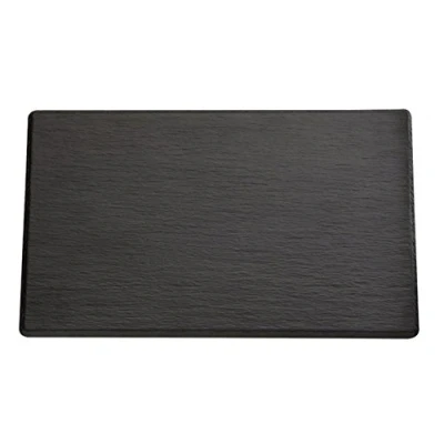 Abbildung von APS 83971 GN 2/4 Tablett SLATE, 53 x 16,2 cm, Höhe 1 Melamin, schwarz, Schieferlook, mit Antirutsch Füßchen