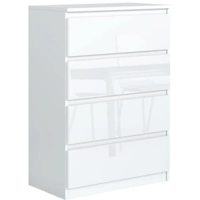 Abbildung von meble masztalerz Kommode 70 cm Weiss mit Hochglanz Fronten 4 Schubladen x 102 39 Sideboard Wohnzimmer, Schlafzimmer Schubladenschrank Komodenschrank