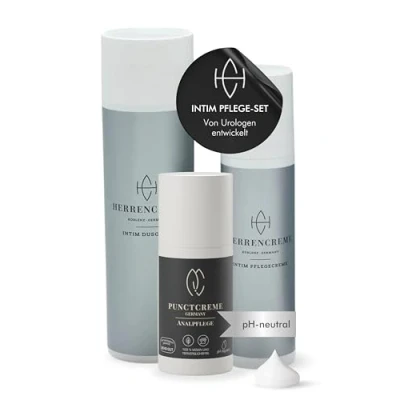 Abbildung von HERRENCREME Intim Pflege Weihnachtsset SET für Männer I Pflegecreme 75 ml, Duschgel 200 ml &amp; Punctcreme 30 Sanfte Reinigung Vom Urologen entwickelt Dermatologisch getestet