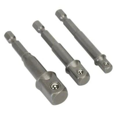 Abbildung von SEALEY AK4929 Vierkantadapter Bitsatz 6,3 (1/4&quot;), 10 (3/8&quot;), 12,5 (1/2&quot;) 3 1/4 75, 65 (x2) Chrom Vanadium Stahl