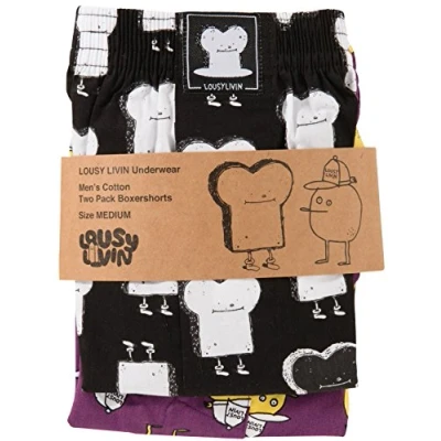 Abbildung von Lousy Livin Underwear T&amp;Z 2 PACK Boxershorts, Herren, Größe: Large, Purple/black