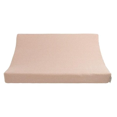 Abbildung von Baby&#039;s Only Baby Wickelauflagenbezug Bezug für Wickelauflage Dawn aus Baumwolle mit Fischgrätenmuster Wickelunterlage 45x70 Blush/Ecru