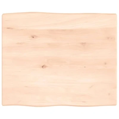 Abbildung von vidaXL Tischplatte, Holzplatte für Tisch Esstisch Couchtisch, Massivholzplatte Handgefertigt mit Baumkante, Ersatztischplatte, 60x50x2cm Massivholz Eiche Unbehandelt