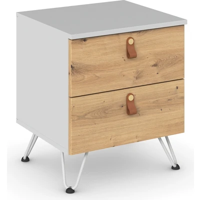 Abbildung von rauch Nachtkommode &quot;Homey by Aditio&quot;, mit Grifflaschen in Leder, 2 Schubladen Softclose Funktion