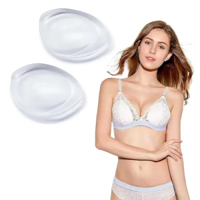 Abbildung von KALUROIL BH Cups Silikon Einlagen Klare V förmige Brustvergrößerer für Bikini &amp; Badeanzug Wasserdichte Push Up Pads（Groß）