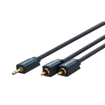 Abbildung von Clicktronic 3,5 mm AUX auf Cinch Adapterkabel, stereo / MP3 Audio Verlängerungskabel, Kopfhörer Verlängerung, Klinken 10m Länge