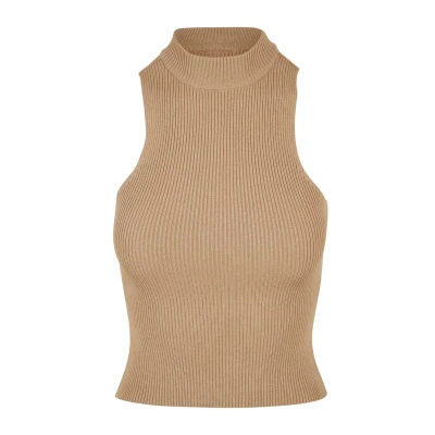 Abbildung von Urban Classics Short Turtleneck Top, Damen, Größe: 4XL, Unionbeige