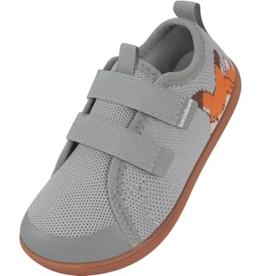Abbildung von IceUnicorn Kinder Barfußschuhe Breite Zehenbox Jungen Mädchen Hausschuhe Minimalistische Outdoor Traillaufschuhe Walking Schuhe(Hellgrau, 32EU Weit)