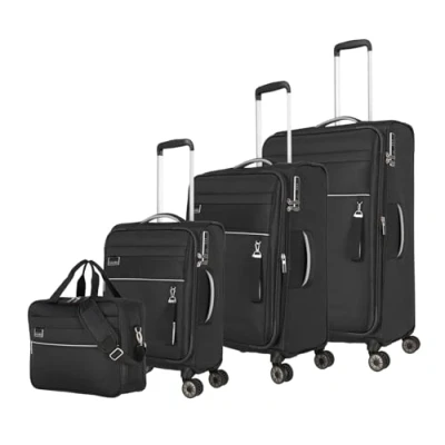 Abbildung von Travelite Miigo 4w L/M/S+Bordtasche Nachtschwarz Koffer mit 4 Rollen Weichgepäck