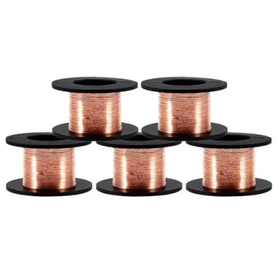 Abbildung von 5 Rollen Emaillierter Kupferdraht Draht, 0,1 mm x 12 m Kupferlackdraht, Magnet Wickeldraht, Reparaturdraht, zur Verbinden Löten Oder, Herstellung eines Elektromagnet Motormodells
