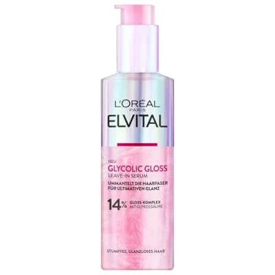 Abbildung von L&#039;Oréal Paris Elvital Glycolic Gloss Serum für glanzloses und stumpfes Haar, Haarpflege intensive Geschmeidigkeit ultimativen Glanz, Leave In Serum, regenerierend, mit Glykolsäure, 150ml