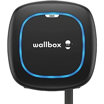 Abbildung von Wallbox Pulsar Max, Ladegerät für Elektrofahrzeuge (22 kW, Type 2, Wi Fi, Bluetooth, OCPP, innen/außen, 7m, einfache Installation), Schwarz