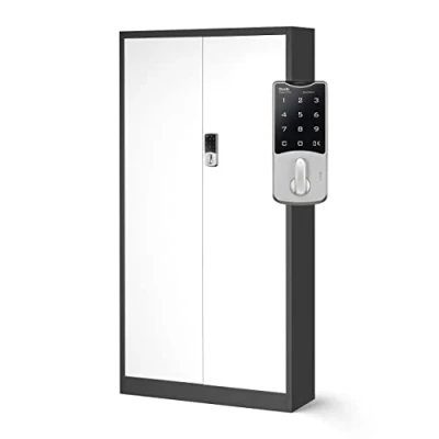 Abbildung von Aktenschrank mit Zahlenschloss C003 Metallschrank Stahlschrank Pulverbeschichtung 185 cm x 90 40 (Anthrazit Weiß)