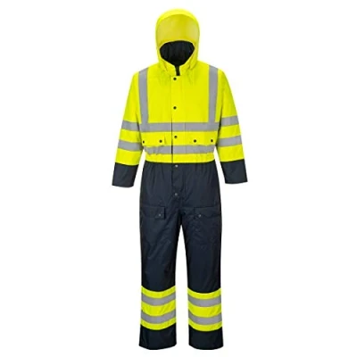 Abbildung von Portwest Warnschutz Kontrast Overall gefüttert , Größe: M, Farbe: Gelb/Marine, S485YNRM