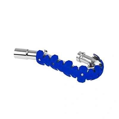 Abbildung von POLISPORT 8483800003 ARMADILLO HEAD 40 cm universeller Auspuffschutz für 4 Takt Motorräder kombiniert Edelstahl und leichtes Elastomer, das gegen hohe Temperaturen beständig ist in Farbe blau