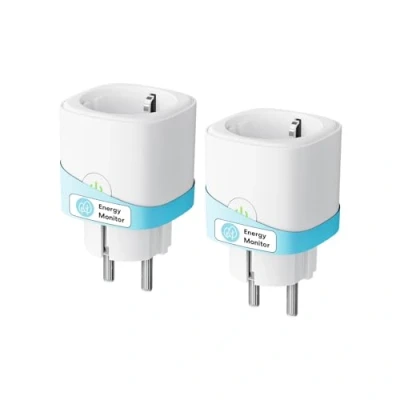 Abbildung von Meross Smart WLAN Steckdose mit Strommessung 16A, Zeitschaltuhr Sprachsteuerung, Fernzugriff, Home WiFi kompatibel Alexa, Google Home, SmartThings, 2er