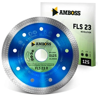 Abbildung von Amboss Diamant Trennscheibe FLS 23R Ø 125 mm x 1,2mm 22,23 extra dünne Fliesen, hartes Feinsteinzeug, harte Granite, Keramik Segment: 10