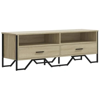 Abbildung von vidaXL TV Schrank, Fernsehtisch mit Stauraum, Fernsehschrank für Wohnzimmer, Regal Lowboard Fernseher, Sonoma Eiche Holzwerkstoff