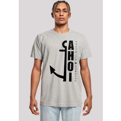 Abbildung von F4NT4STIC AHOI Anker CROP KNUT JAN Hamburg Tshirt print, Herren, Größe: Large, Heather grey