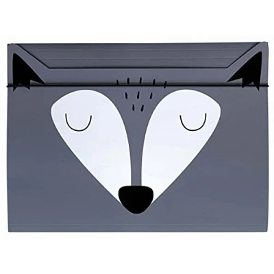 Abbildung von Sammelmappe A4 Gummizug Zeichenmappe für Kinder aus Starkem Karton Soft Touch Innen und Außen Bedruckt Lustige Form Wolf