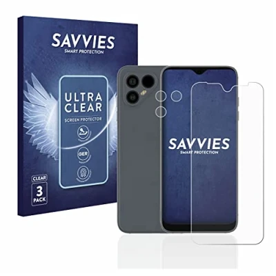 Abbildung von Savvies 6 Stück Schutzfolie für Fairphone 4 (Display+Kamera) Displayschutz Folie Ultra Transparent
