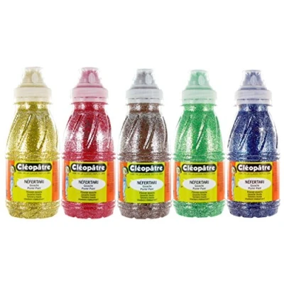 Abbildung von Cléopâtre PP250x5B Schulmalfarbe Nefertari Glitzerfarbe Set, Lernmaterialien, 250 ml, mehrfarbig