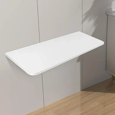 Abbildung von Wandklapptisch, klappbarer Küchentisch, Klapptisch für Kinder, Esstisch mit Halterungen platzsparende Aufbewahrung (weiß, 80 x 50 1,6 cm)