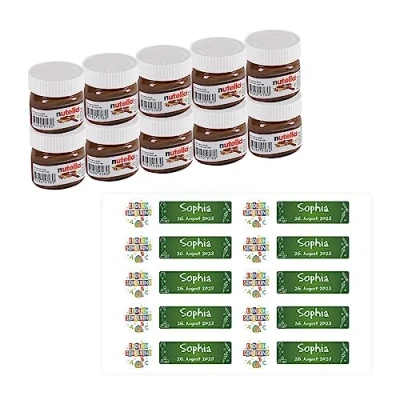 Abbildung von Striefchen® Gastgeschenk zur Schuleinführung Nuss Nougat Creme mit Namen 10Stk Endlich Schulkind