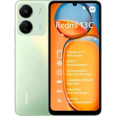 Abbildung von Xiaomi Redmi 13C 4GB/128GB Grün mit Telekom Vertrag unbegrenzt telefonieren + 5000 MB 5G