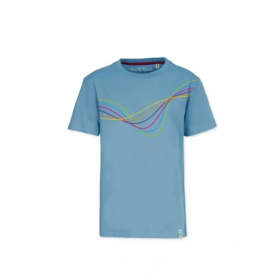 Abbildung von Band of Rascals Frequency Tshirt print für Kinder, Größe: 110/116, Aegean blue