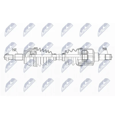 Abbildung von NTY NPW FR 109 Antriebswelle Vorderachse links 640 82 FORD: FOCUS 3 Turnier,