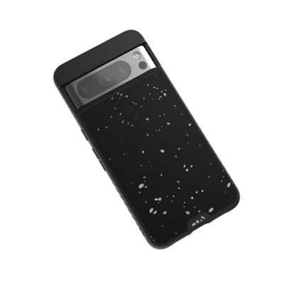 Abbildung von Mous Hülle für Google Pixel 8 Pro MagSafe Kompatibel Case Limitless 5.0 Gesprenkelter schwarzer Stoff Handyhülle Schutzhuelle