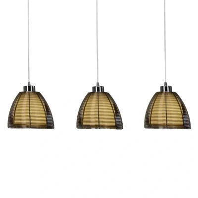 Abbildung von Brilliant Pendelleuchte Relax, ohne Leuchtmittel, Hängelampe 3flg bronze/chrom